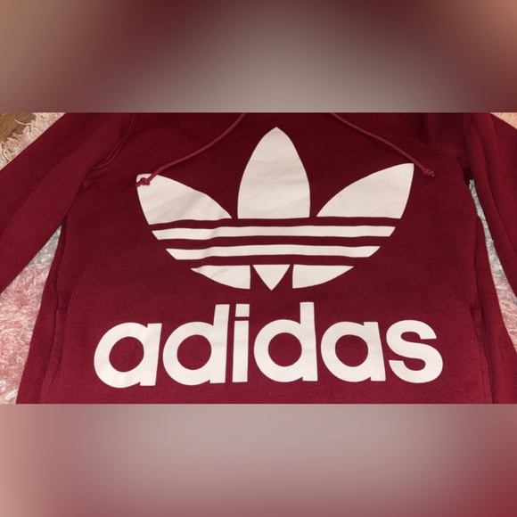Adidas retro burgandy 2pc jogger set EUC - Picture 3 of 8